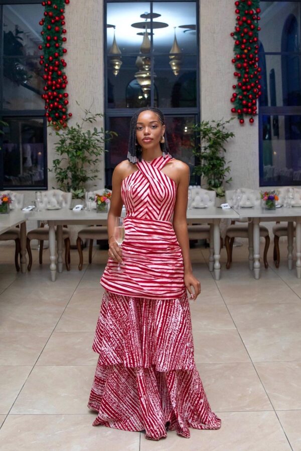 Velio Halter Dress (Wine )