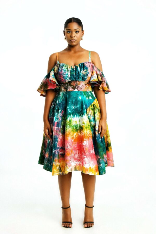 Rasta Cold Shoulder Dress